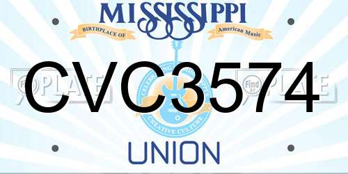 CVC3574 Mississippi License Plate