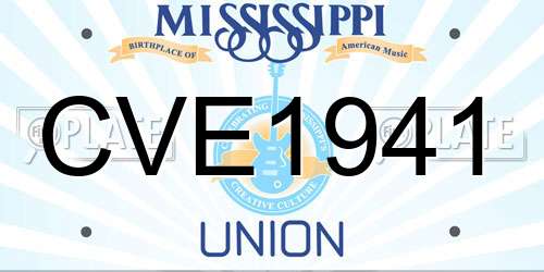 CVE1941 Mississippi License Plate