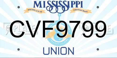 CVF9799 Mississippi License Plate