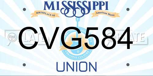 CVG584 Mississippi License Plate