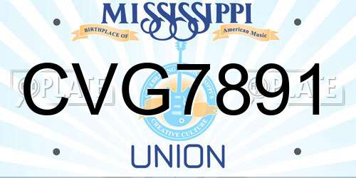 CVG7891 Mississippi License Plate