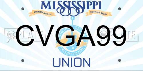 CVGA99 Mississippi License Plate