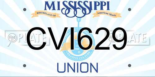 CVI629 Mississippi License Plate