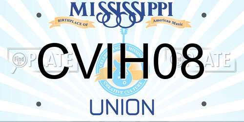 CVIH08 Mississippi License Plate