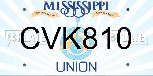 CVK810 Mississippi License Plate