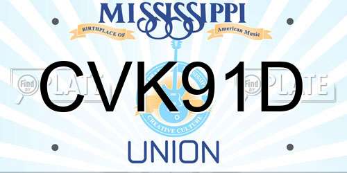 CVK91D Mississippi License Plate