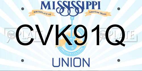 CVK91Q Mississippi License Plate