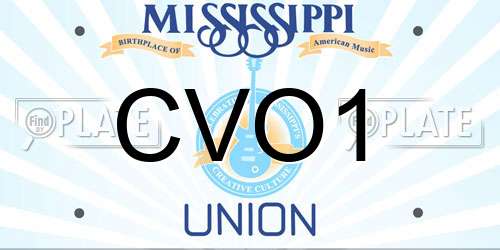 CVO1 Mississippi License Plate