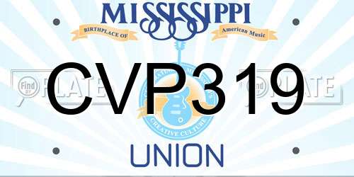 CVP319 Mississippi License Plate