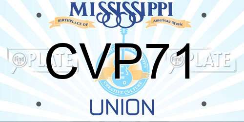 CVP71 Mississippi License Plate