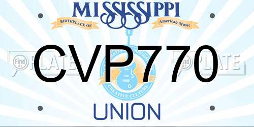 CVP770 Mississippi License Plate