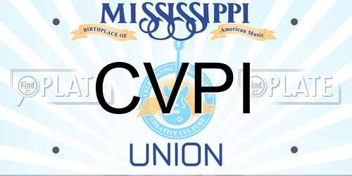 CVPI Mississippi License Plate