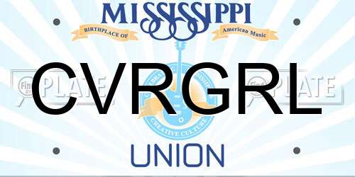 CVRGRL Mississippi License Plate