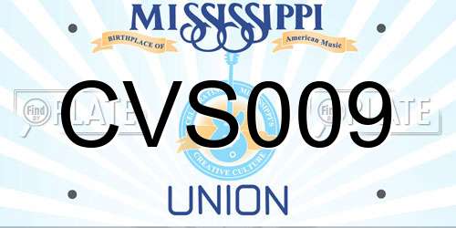 CVS009 Mississippi License Plate
