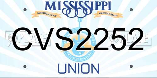 CVS2252 Mississippi License Plate