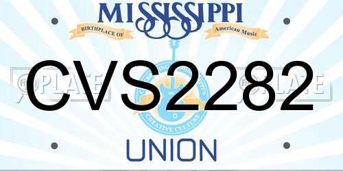 CVS2282 Mississippi License Plate