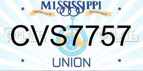 CVS7757 Mississippi License Plate