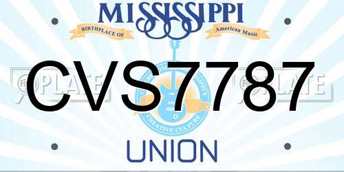 CVS7787 Mississippi License Plate