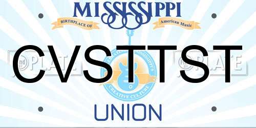 CVSTTST Mississippi License Plate
