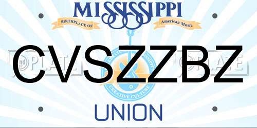 CVSZZBZ Mississippi License Plate