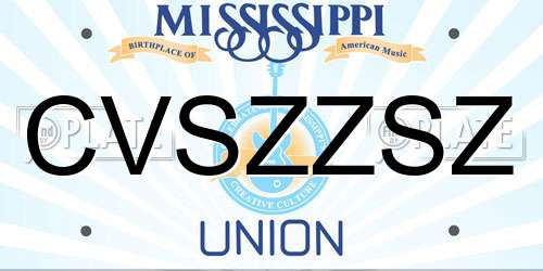 CVSZZSZ Mississippi License Plate