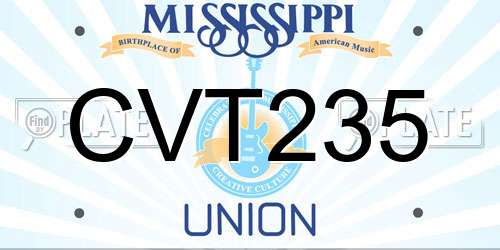 CVT235 Mississippi License Plate