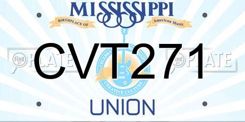 CVT271 Mississippi License Plate