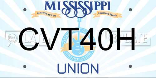 CVT40H Mississippi License Plate