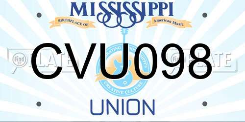 CVU098 Mississippi License Plate