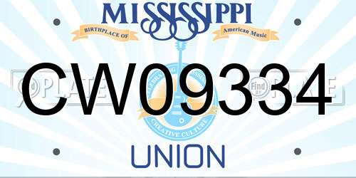 CW09334 Mississippi License Plate