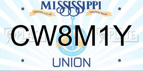 CW8M1Y Mississippi License Plate