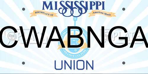 CWABNGA Mississippi License Plate