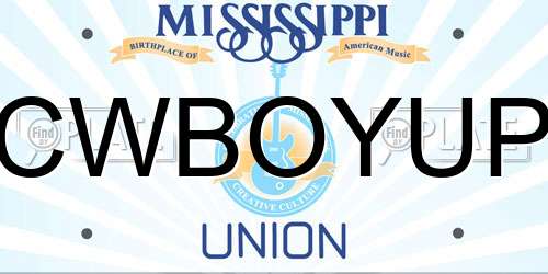 CWBOYUP Mississippi License Plate