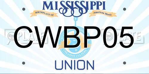 CWBP05 Mississippi License Plate