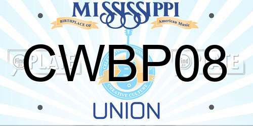 CWBP08 Mississippi License Plate