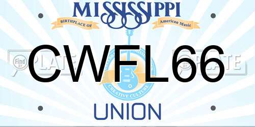 CWFL66 Mississippi License Plate