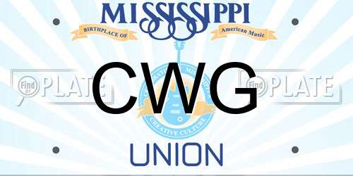 CWG Mississippi License Plate