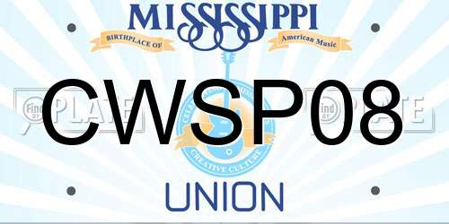 CWSP08 Mississippi License Plate
