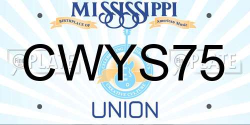 CWYS75 Mississippi License Plate