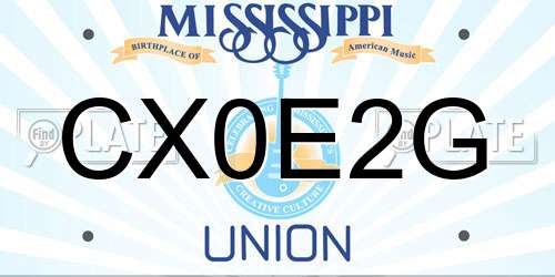 CX0E2G Mississippi License Plate