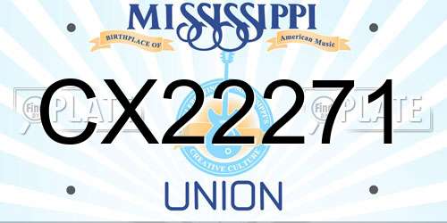CX22271 Mississippi License Plate