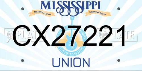 CX27221 Mississippi License Plate