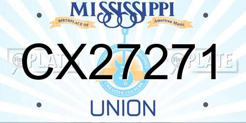 CX27271 Mississippi License Plate