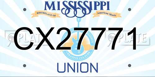 CX27771 Mississippi License Plate