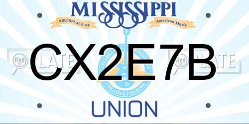 CX2E7B Mississippi License Plate