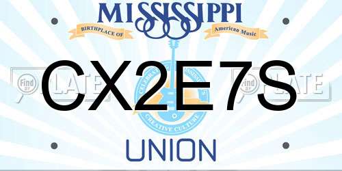 CX2E7S Mississippi License Plate