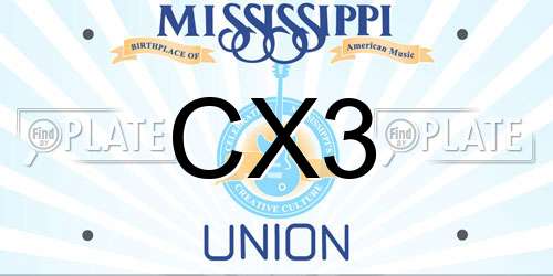 CX3 Mississippi License Plate