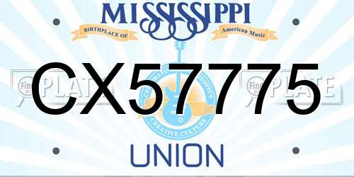 CX57775 Mississippi License Plate