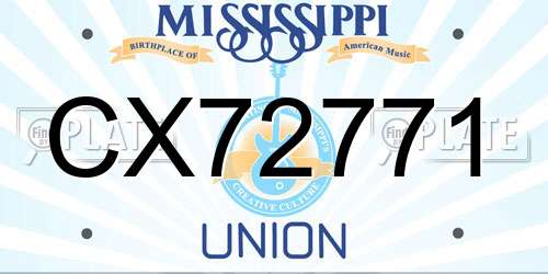 CX72771 Mississippi License Plate