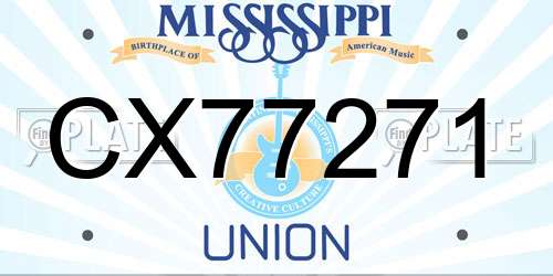 CX77271 Mississippi License Plate